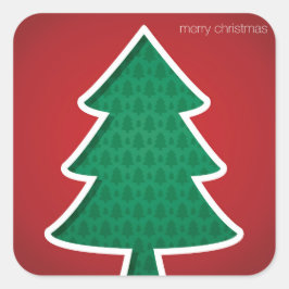 Modern geschnittener Baum Quadratischer Aufkleber