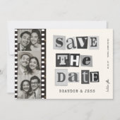 Modern geschnittenes Papier Save the Date Foto Qr (Vorderseite)
