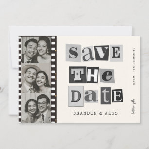 Modern geschnittenes Papier Save the Date Foto Qr