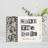 Modern geschnittenes Papier Save the Date Foto Qr (Stehend Vorderseite)