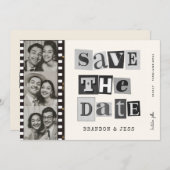 Modern geschnittenes Papier Save the Date Foto Qr (Vorne/Hinten)