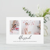 Modern gesegnet 2 Foto Weihnachten (Stehend Vorderseite)