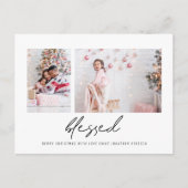 Modern gesegnet 2 Foto Weihnachten Postkarte (Vorderseite)