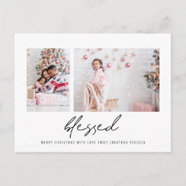 Modern gesegnet 2 Foto Weihnachten Postkarte