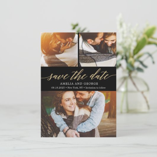 Modern gestaltbare, farbige Save the Date-Karte fü Dankeskarte (Stehend Vorderseite)