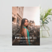 Modern gestaltet 4 Foto PHD Abschluss Einladung (Stehend Vorderseite)