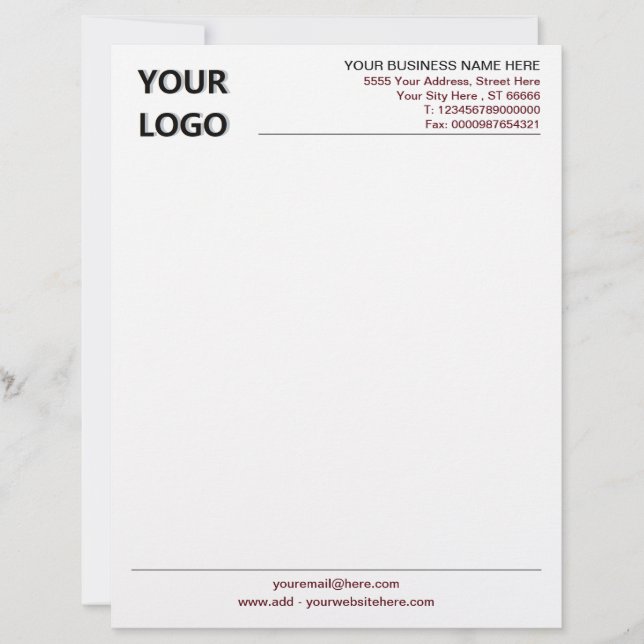 Modern gestaltete Letterhead mit Ihrem Logo Briefbogen (Vorderseite)