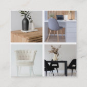 Modern gestaltete Logos, 4 Fotos und Social Media Quadratische Visitenkarte (Rückseite)