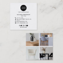 Modern gestaltete Logos, 4 Fotos und Social Media