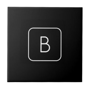 Modern gestaltetes Anfangsmonogramm Weiß & Schwa Fliese