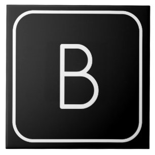 Modern gestaltetes Anfangsmonogramm Weiß & Schwa Fliese