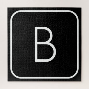 Modern gestaltetes Anfangsmonogramm Weiß & Schwa Puzzle
