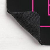 Modern gestaltetes Initial-Monogramm | Rosa & Schw Mousepad (Ecke)