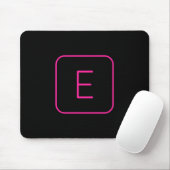 Modern gestaltetes Initial-Monogramm | Rosa & Schw Mousepad (Mit Mouse)