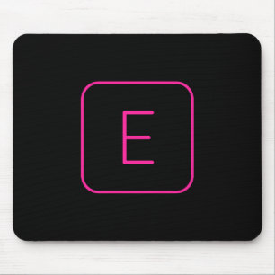 Modern gestaltetes Initial-Monogramm   Rosa & Schw Mousepad