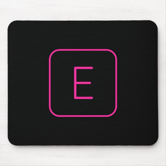 Modern gestaltetes Initial-Monogramm | Rosa & Schw Mousepad (Vorne)