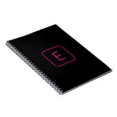 Modern gestaltetes Initial-Monogramm | Rosa & Schw Notizblock (Rechte Seite)