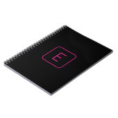 Modern gestaltetes Initial-Monogramm | Rosa & Schw Notizblock (Linke Seite)