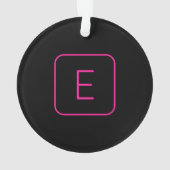 Modern gestaltetes Initial-Monogramm | Rosa & Schw Ornament (Rückseite)