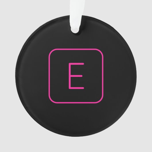 Modern gestaltetes Initial-Monogramm | Rosa & Schw Ornament (Vorderseite)