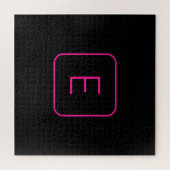 Modern gestaltetes Initial-Monogramm | Rosa & Schw Puzzle (Horizontal)