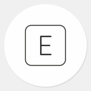 Modern gestaltetes Initial-Monogramm Weiß & Schw Runder Aufkleber