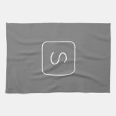 Modern gestaltetes Initial-Monogramm | Weiß und Gr Geschirrtuch (Horizontal)