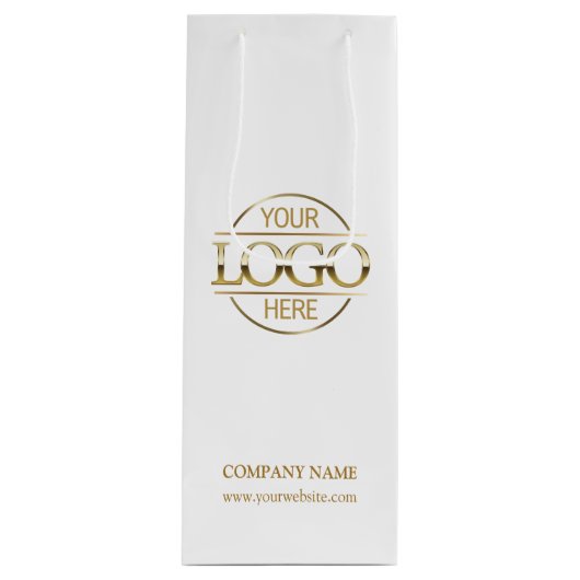 Modern gestaltetes Logo der White Gold Corporate C Geschenktüte Für Weinflaschen (Vorderseite)