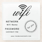 Modern gestaltetes Logo für moderne Hotels Wifi Glasuntersetzer (Vorderseite)