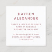 Modern gestaltetes Logo für Rose mit benutzerdefin Quadratische Visitenkarte (Rückseite)