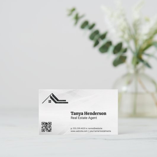 Modern gestaltetes Logo | QR-Code Visitenkarte (Stehend Vorderseite)