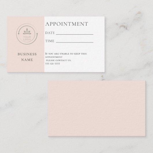 Modern gestaltetes Pink-Business-Logo Terminkarte (Vorne/Hinten)