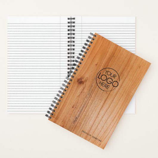 Modern gestaltetes Wood Veneer Print Logo Notizblock (Innen)