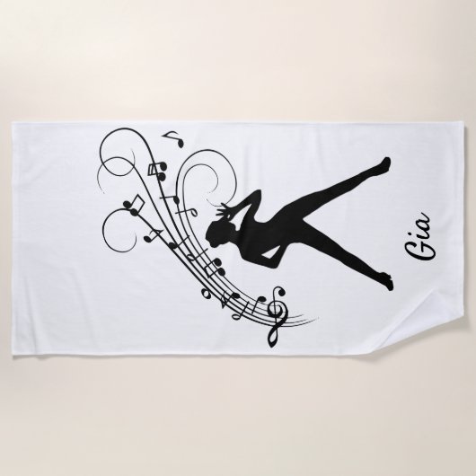 Modern Gestochen Dancer Personal Strandtuch (Vorderseite)