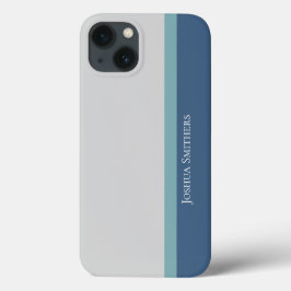 Modern gestreift grau, Aquamarin und blau Case-Mate iPhone Hülle