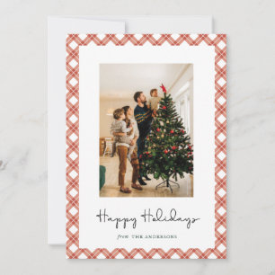 Modern gestreifte Weihnachtsfamilien-Fotokarten Feiertagskarte