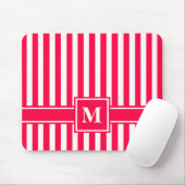 Modern gestreifter Streifen mit Monogramm Mousepad (Mit Mouse)