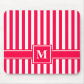 Modern gestreifter Streifen mit Monogramm Mousepad (Vorne)