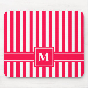 Modern gestreifter Streifen mit Monogramm Mousepad