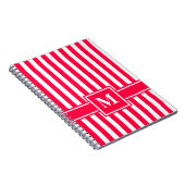 Modern gestreifter Streifen mit Monogramm Notizblock (Rechte Seite)