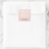 Modern gestrichene rosa Box-Verpackung Quadratischer Aufkleber (Tasche)