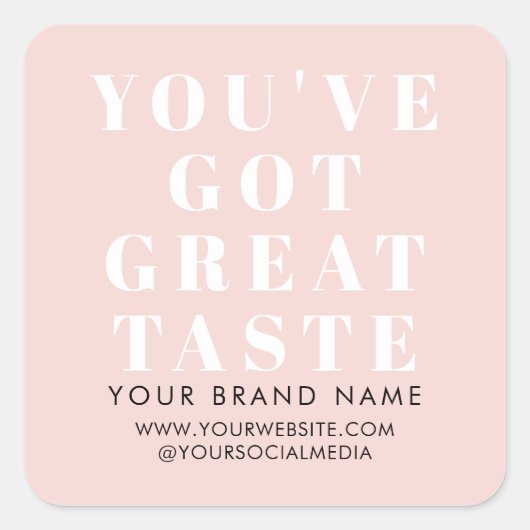 Modern gestrichene rosa Box-Verpackung Quadratischer Aufkleber (Vorderseite)