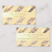 Modern gestylte Streifen, Imitate Gold, Sequin Visitenkarte (Vorne/Hinten)