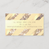 Modern gestylte Streifen, Imitate Gold, Sequin Visitenkarte (Rückseite)