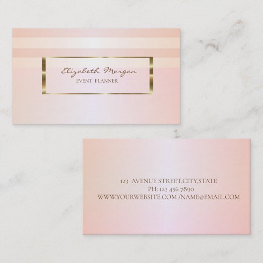 Modern gestylter, goldfarbener Rahmen Visitenkarte (Vorne/Hinten)