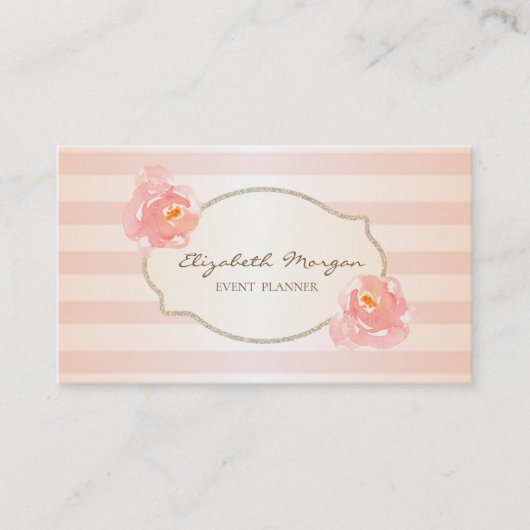 Modern gestylter Rahmen, Goldrahmen, Rose Visitenkarte (Vorderseite)