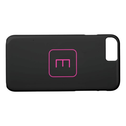 Modern gestyltes Anfangsmonogramm | Rosa und Schwa Case-Mate iPhone Hülle (Rückseite (Horizontal))