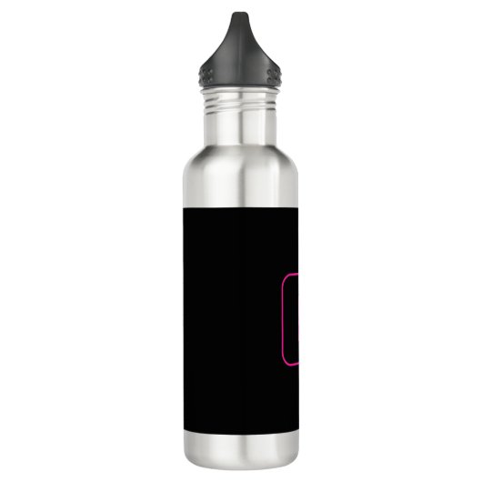 Modern gestyltes Anfangsmonogramm | Rosa und Schwa Edelstahlflasche (Links)