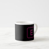 Modern gestyltes Anfangsmonogramm | Rosa und Schwa Espressotasse (Vorderseite Rechts)