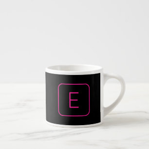 Modern gestyltes Anfangsmonogramm Rosa und Schwa Espressotasse